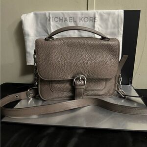 Michael Kors Taupe Pebbled Leather Crossbody/Shoulder Bag